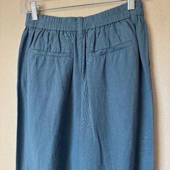 Madewell The Linen-Blend Tailored Tapered Pant in Ocean - Picture 7 of 11